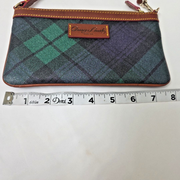 DOONEY AND BOURKE Small Blue Tartan Wristlet 7.5"x4.5" In Immaculate Condition - Picture 6 of 7